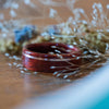 (In-Stock) Bloodwood with Offset Silver Inlay- Size 6.5/6 mm Wide