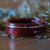 (In-Stock) Bloodwood with Offset Silver Inlay- Size 6.5/6 mm Wide