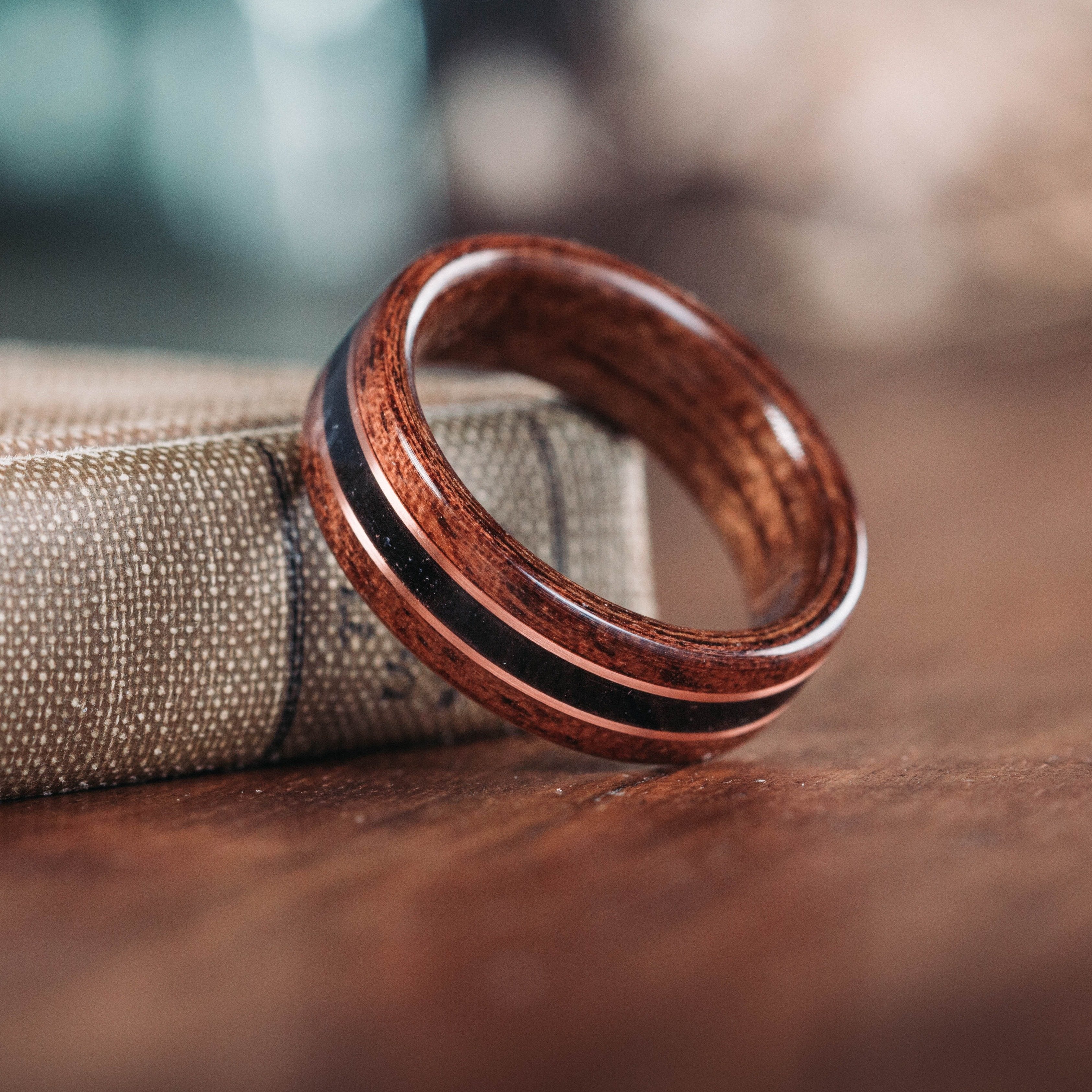 (In- Stock) M1 Garand, USS NC Teak Liner, Center Custom Fabric and Dual Copper  Size 9/7mm