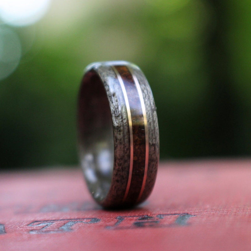 (In-Stock) Weathered Maple & Coffee w/Dual Brass - Size 9.5/9mm Wide