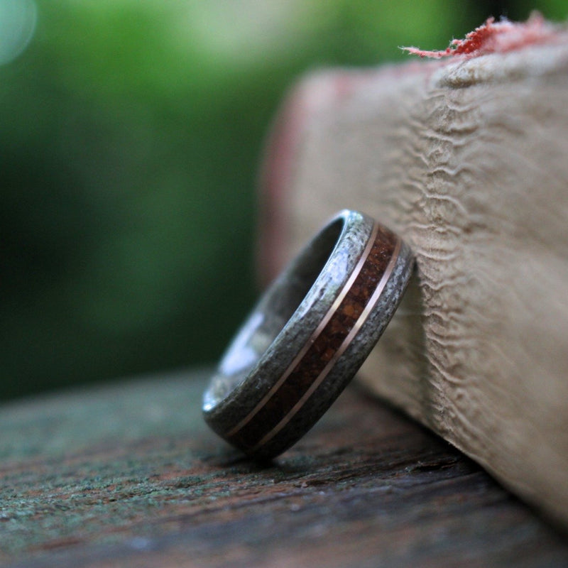 (In-Stock) Weathered Maple & Coffee w/Dual Bronze - Size 9/9mm Wide