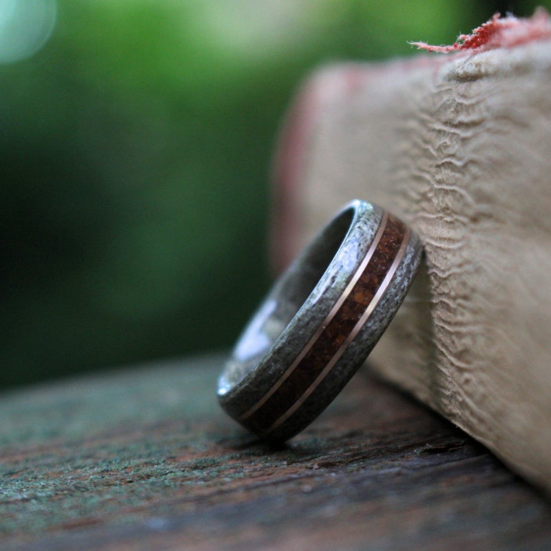 (In-Stock) Weathered Maple & Coffee w/Dual Bronze - Size 7.25/8mm Wide