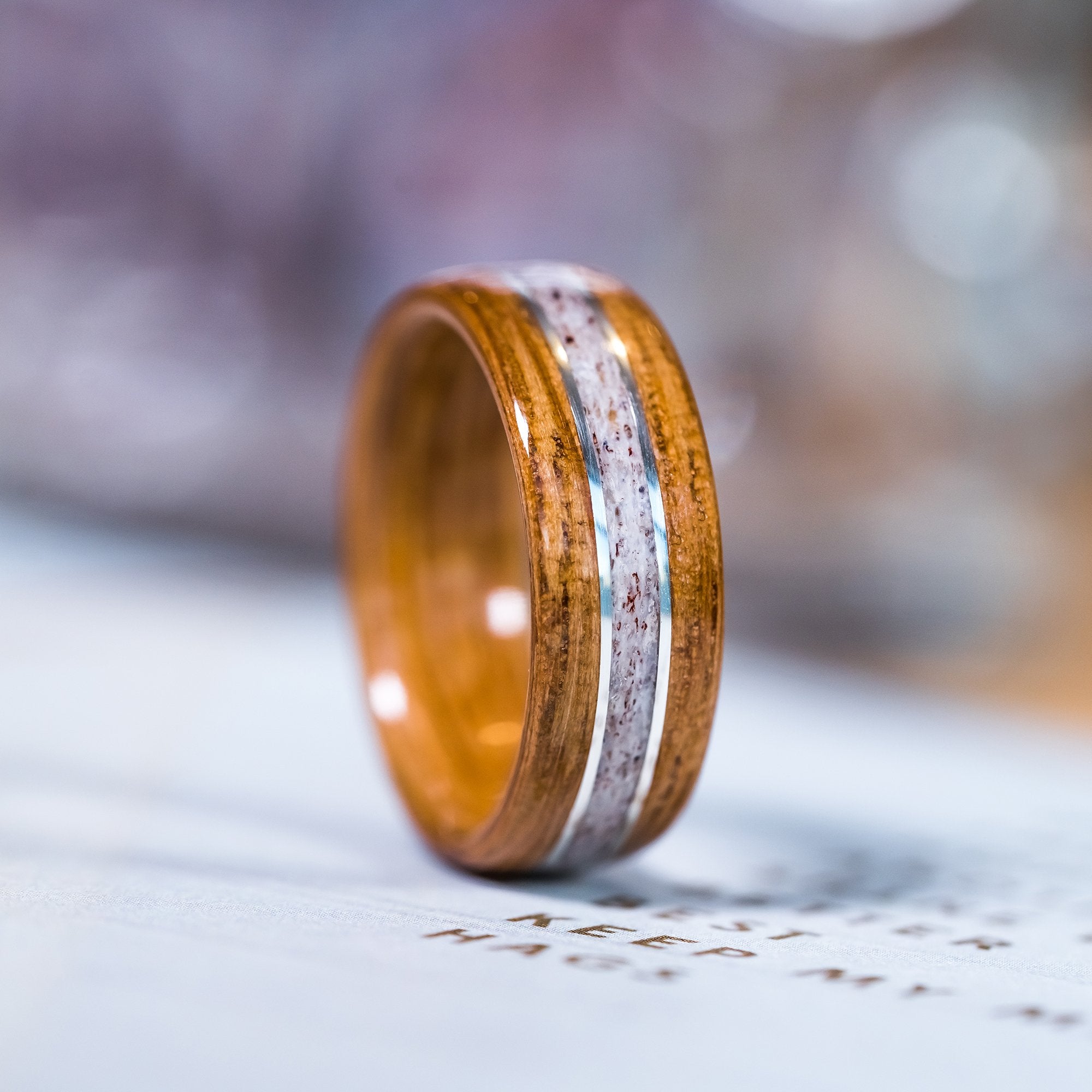 (In-Stock) Natural Jim Beam & Elk w/Double Silver - Size 11/9 mm Wide