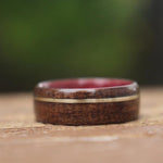 (In-Stock) Purple Heart & WWII Rifle w/Yellow Gold - Size 8.5/8mm Wide
