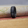 (In-Stock) Weathered Buffalo Trace Whiskey Barrel w/Centered Silver Inlay - Size 13.5/9 mm Wide