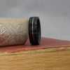 (In-Stock) Weathered Jameson Whiskey Barrel w/Centered White Gold - Size 9.5/8mm Wide