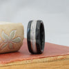 (In-Stock) Weathered Buffalo Trace & Elk w/Double White Gold - Size 10/7mm Wide