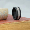 (In-Stock) Weathered Buffalo Trace & Elk w/Double White Gold - Size 10.25/9mm Wide