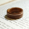(In-Stock) USS North Carolina Teak & Whiskey - Maker's Mark w/Offset Rose Gold Inlay - Size 6/8mm Wide