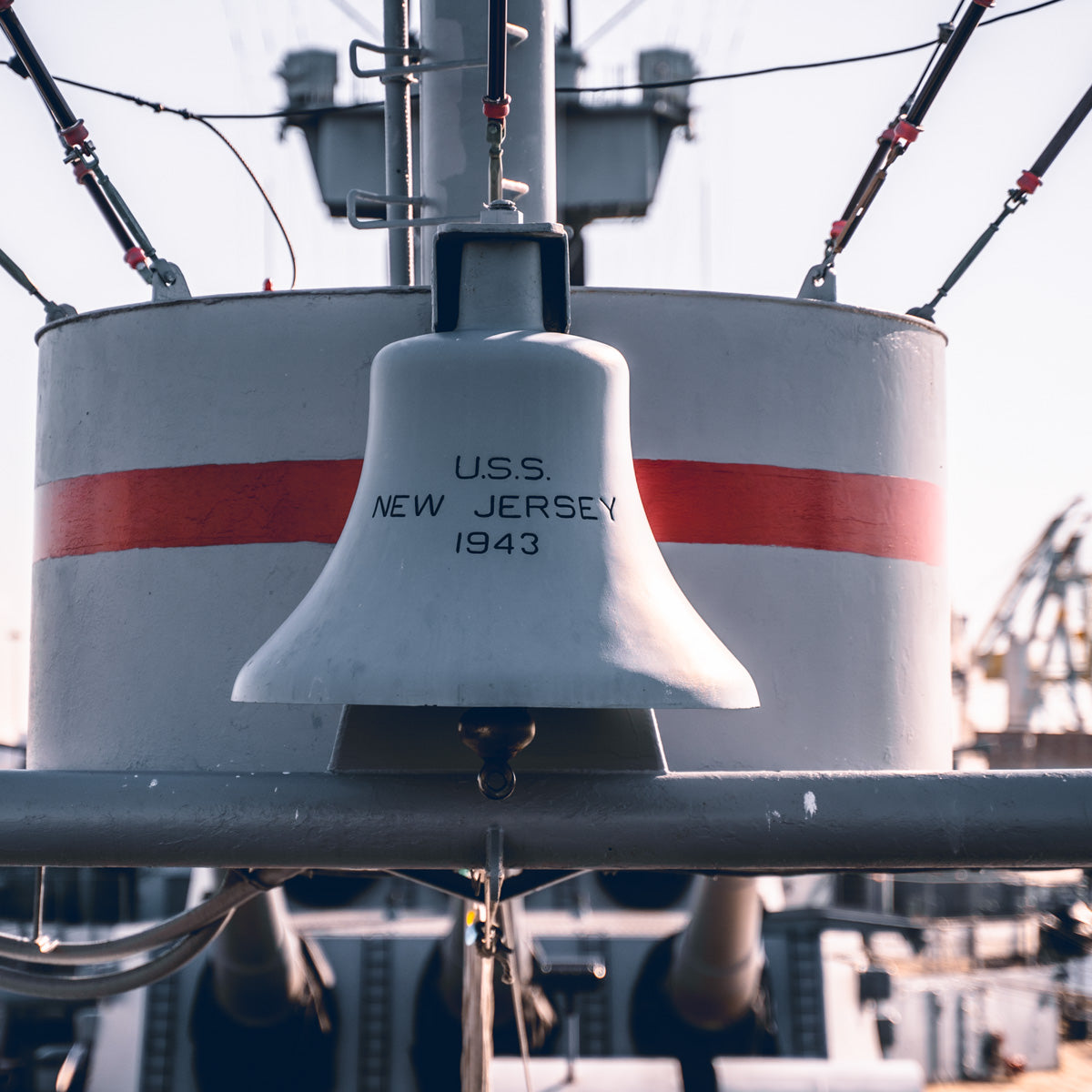 USS New Jersey Teak Wood Wedding Ring with Whiskey Barrel