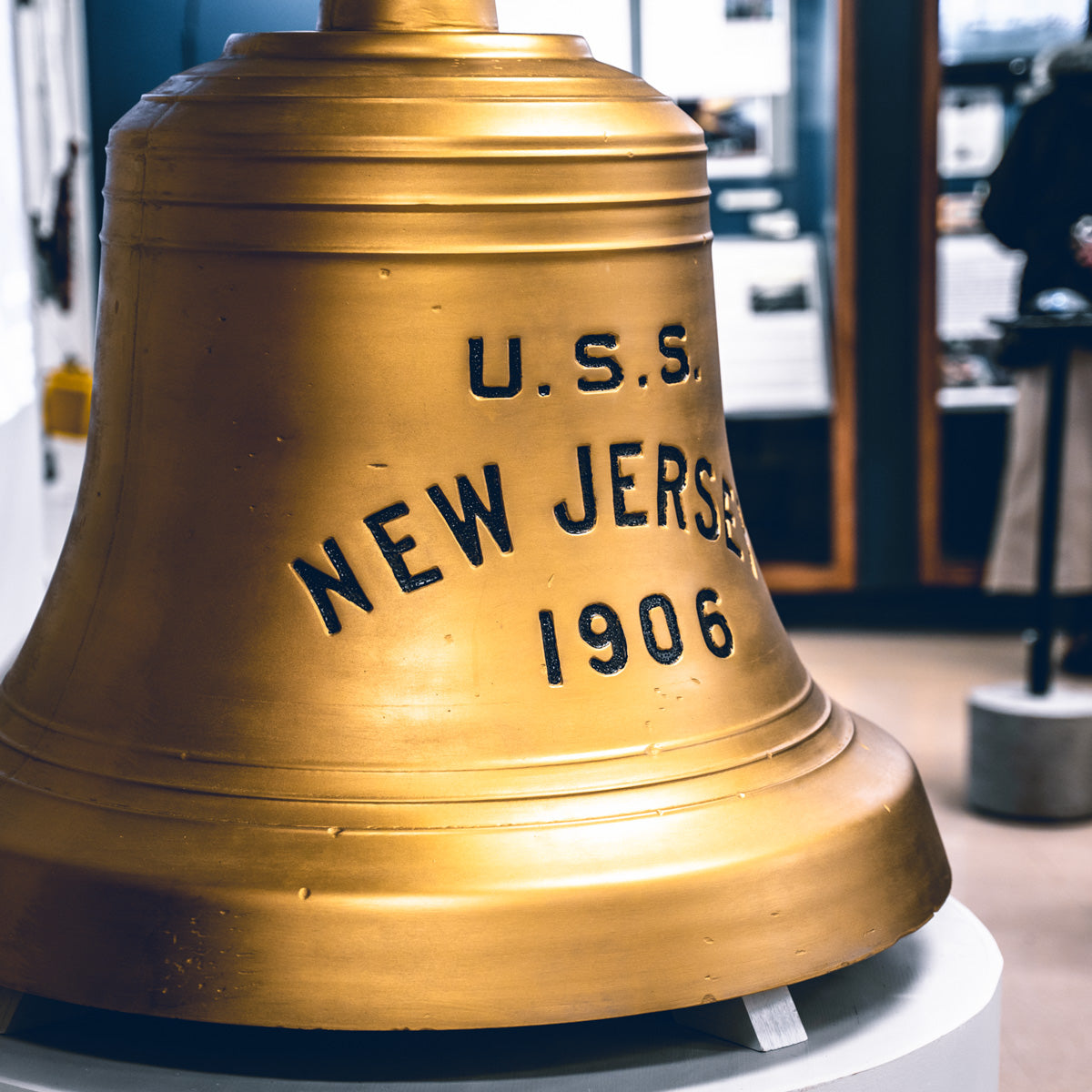 USS New Jersey Teak Wood Wedding Ring with Whiskey Barrel