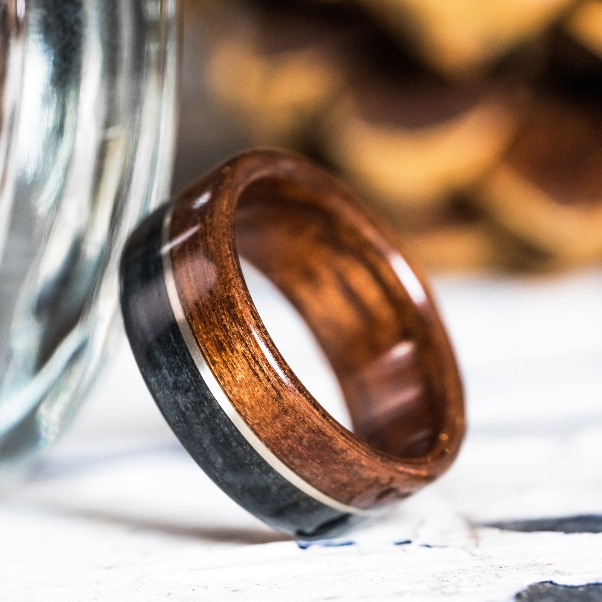 (In -Stock) WWI - Springfield 1903 Rifle Stock & Weathered Buffalo Trace w/ White Gold Size 9.25/9mm Wide