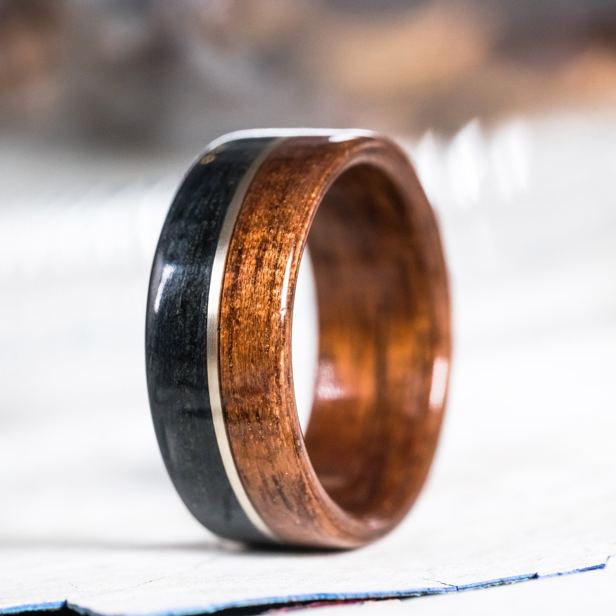 (In -Stock) WWI - Springfield 1903 Rifle Stock & Weathered Buffalo Trace w/ White Gold Size 9.25/9mm Wide