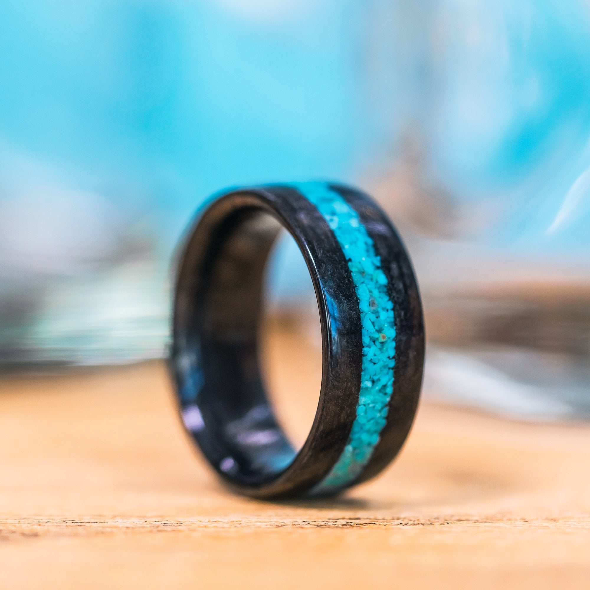 (In-Stock) Weathered Maker's Mark & Turquoise  - Size 9.5/9 mm Wide