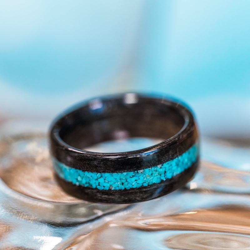 (In-Stock) Weathered Maker's Mark & Turquoise  - Size 9.5/9 mm Wide