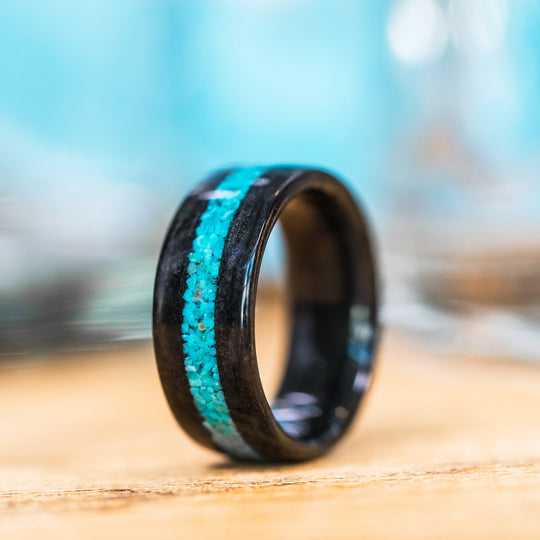 (In-Stock) Weathered Maker's Mark & Turquoise  - Size 9.5/9 mm Wide