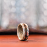(In-Stock) Weathered Maple & WWI Wool w/Dual Copper- Size 9.5/9mm Wide