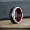 (In-Stock) Weathered Maker's Mark & Bloodwood Liner w/ Elk Edge & Offset Bronze  - Size 7.5/8mm Wide