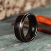 (In-Stock) Weathered Maker's Mark Whiskey Barrel w/Offset Rose Gold - Size 10.5/9 mm Wide