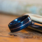 (In-Stock) Weathered Buffalo Trace Whiskey Barrel w/Centered Rose Gold - Size 14.25/9 mm Wide
