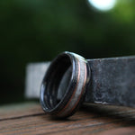 (In-Stock) Weathered Maker's Mark & Elk w/Double Rose Gold - Size 7.5/7 mm Wide