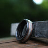 (In-Stock) Weathered Jack Daniel's & Elk w/Double Rose Gold - Size 12/9 mm Wide