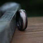 (In-Stock) Weathered Maker's Mark & Elk w/Double Rose Gold - Size 10.75/7 mm Wide