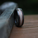 (In-Stock) Weathered Buffalo Trace & Elk w/Double Rose Gold - Size 9.5/9mm Wide