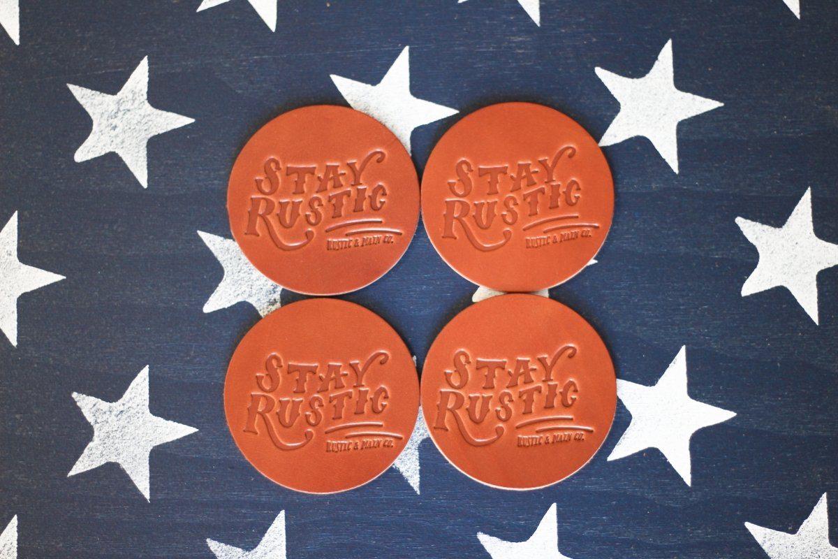Leather Goods - Stay Rustic Leather Coasters (Set Of 4)