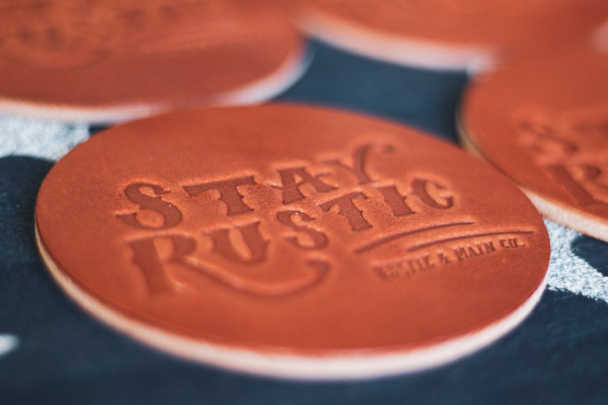 Leather Goods - Stay Rustic Leather Coasters (Set Of 4)