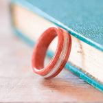 (In-Stock) Pink Ivory w/Elk and Double Rose Gold - Size 7.5/7 mm Wide