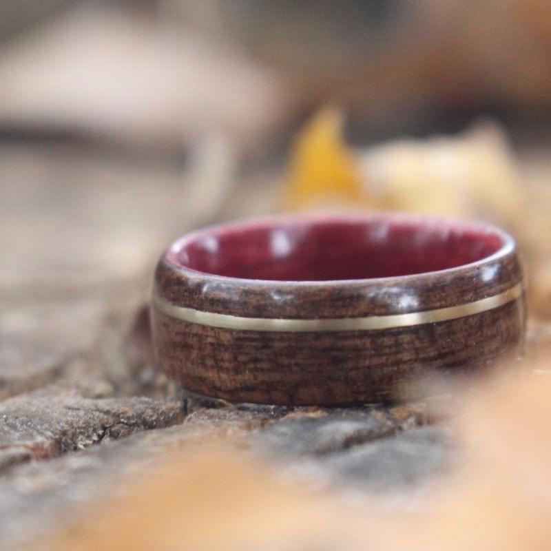 (In-Stock) Purple Heart & WWII Rifle w/Bronze Inlay - Size 13/8mm Wide