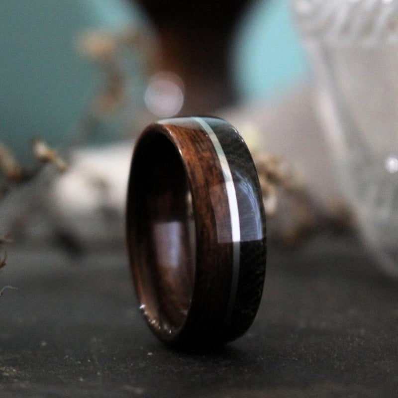 Rings - Springfield 1903 Rifle Stock Wood Wedding Ring With Wool And Silver