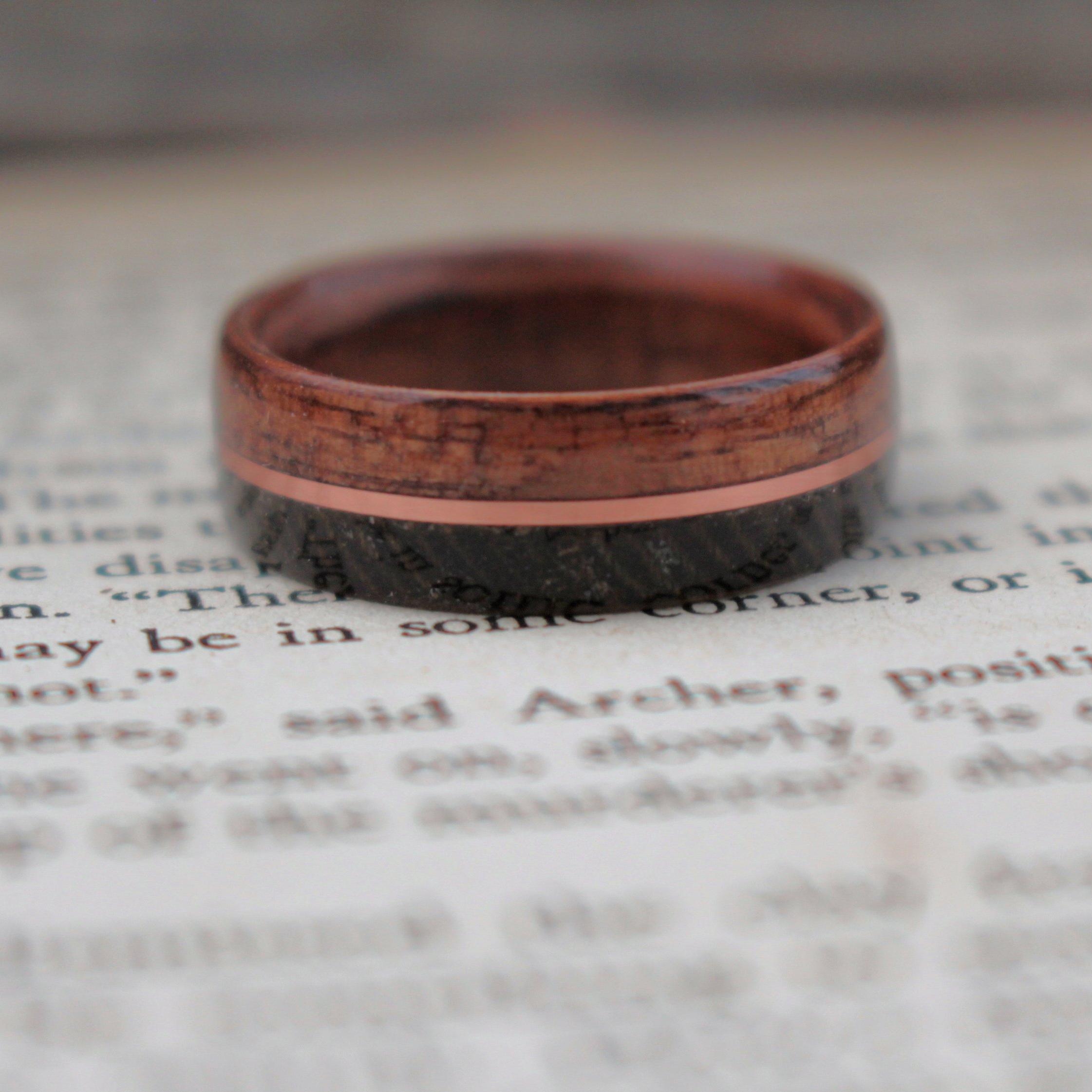Rings - Springfield 1903 Rifle Stock Wood Wedding Ring With Wool And Silver