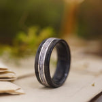 (In-Stock) Weathered Woodford Reserve & Elk w/Double White Gold - Size 8.5/9mm Wide