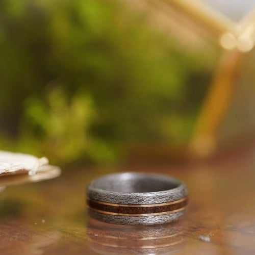 (In-Stock) Weathered Maple & Coffee w/Dual Bronze - Size 8.5/7mm Wide