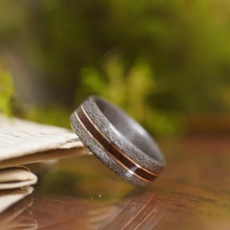 (In-Stock) Weathered Maple & Coffee w/Dual Bronze - Size 8.5/7mm Wide