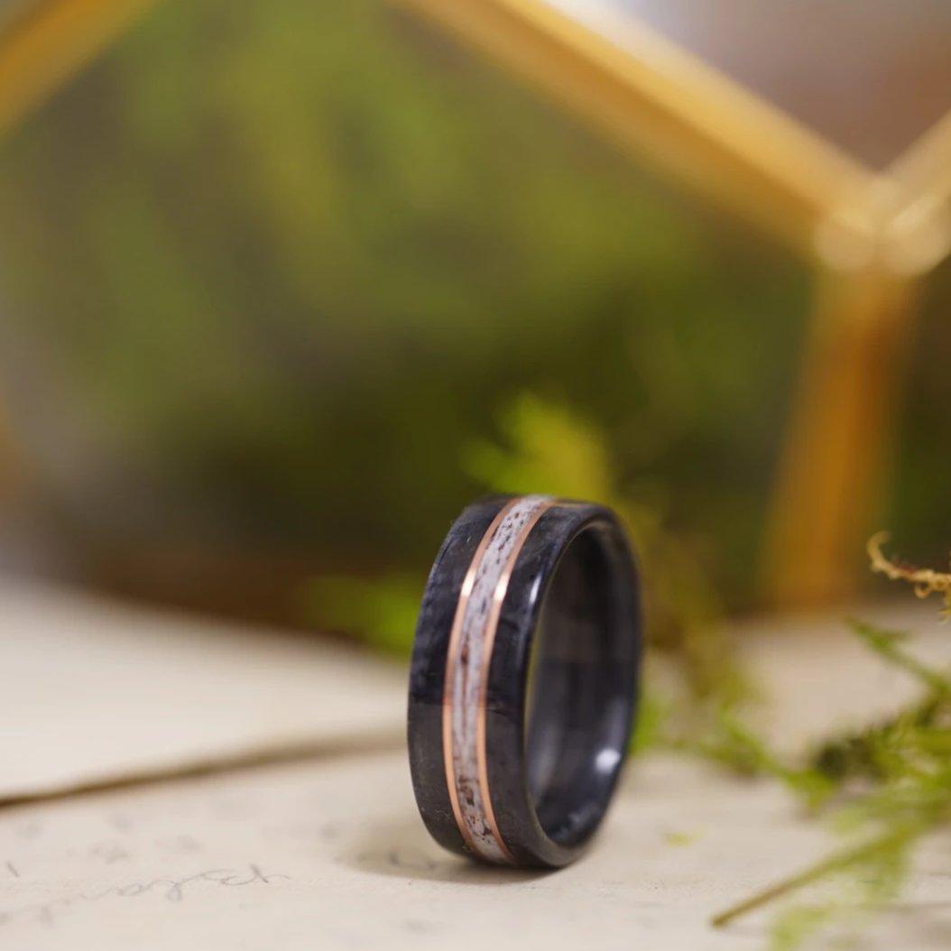 (In-Stock) Weathered Maker's Mark & Elk w/Double Copper - Size 9.25/9mm Wide