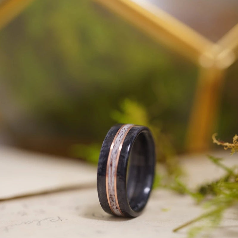 (In-Stock) Weathered Woodford Reserve & Elk w/Double Copper - Size 8.25/8mm Wide