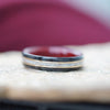 (In-Stock) Weathered Jack Daniel's & Elk w/Double Yellow Gold & Bloodwood Liner - Size 12/7mm Wide