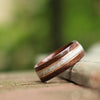 (In-Stock) Antique Walnut w/Elk and Double Rose Gold - Size 9.75/9 mm Wide