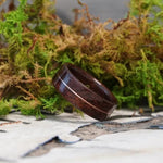 (In-Stock) Antique Walnut with Centered Bronze - Size 8/5.5 mm Wide