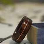 (In-Stock) Antique Walnut with Centered Bronze - Size 8/5.5 mm Wide