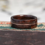 (In-Stock) Antique Walnut with Centered Bronze - Size 8/5.5 mm Wide