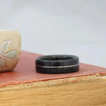 (In-Stock) Weathered Wild Turkey Whiskey Barrel w/Centered White Gold - Size 10.75/8 mm Wide