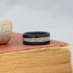 (In-Stock) Weathered Buffalo Trace & Elk w/Double White Gold - Size 10/7mm Wide