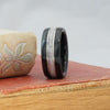 (In-Stock) Weathered Jack Daniel's & Elk w/Double White  Gold - Size 11.5/9 mm Wide