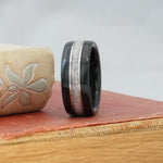 (In-Stock) Weathered Jack Daniel's & Elk w/Double White  Gold - Size 11.5/9 mm Wide