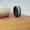 (In-Stock) Weathered Jack Daniel's & Elk w/Double White  Gold - Size 11.5 / 9 mm Wide